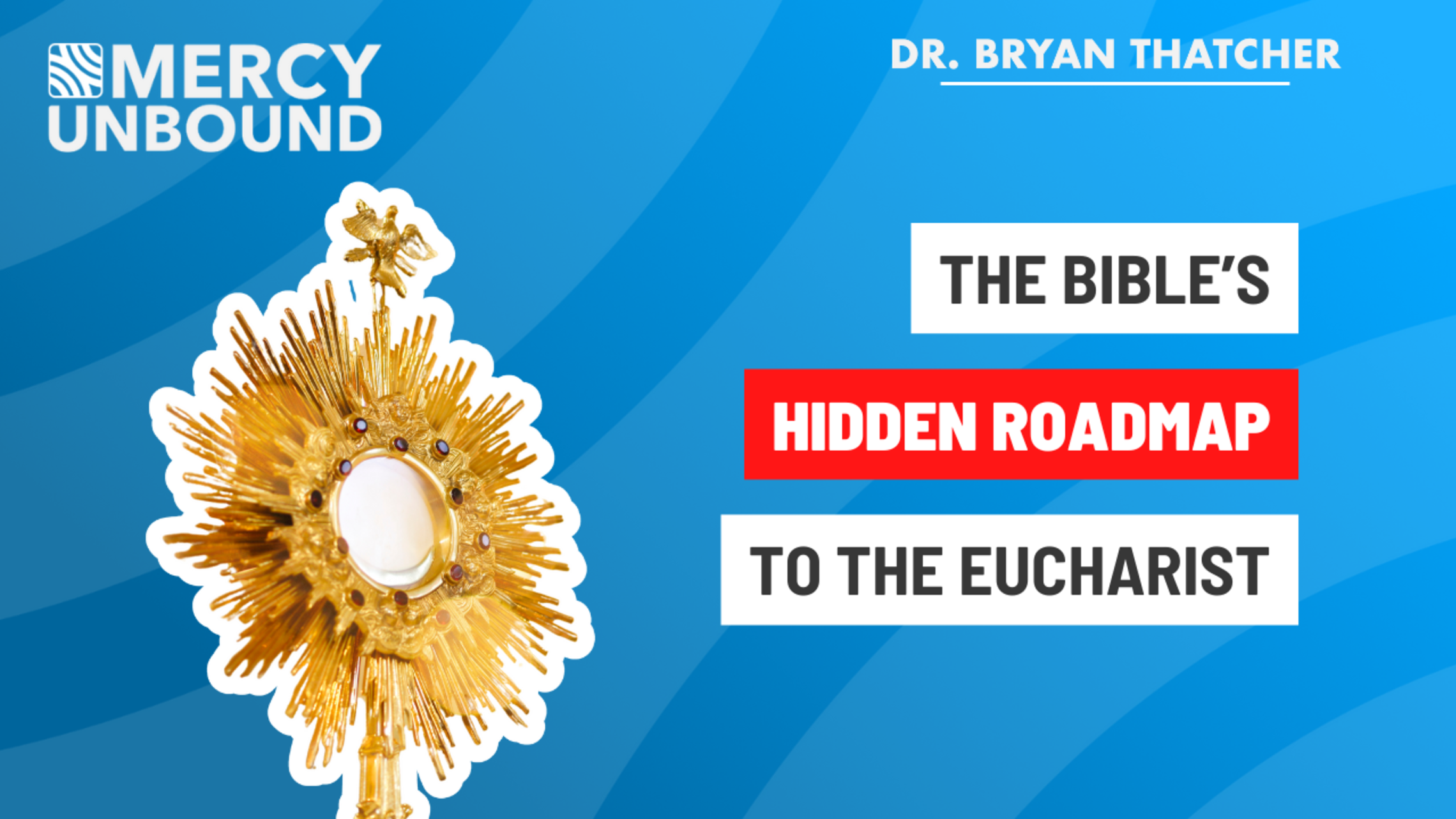 eucharist sitting next to title of podcast episode